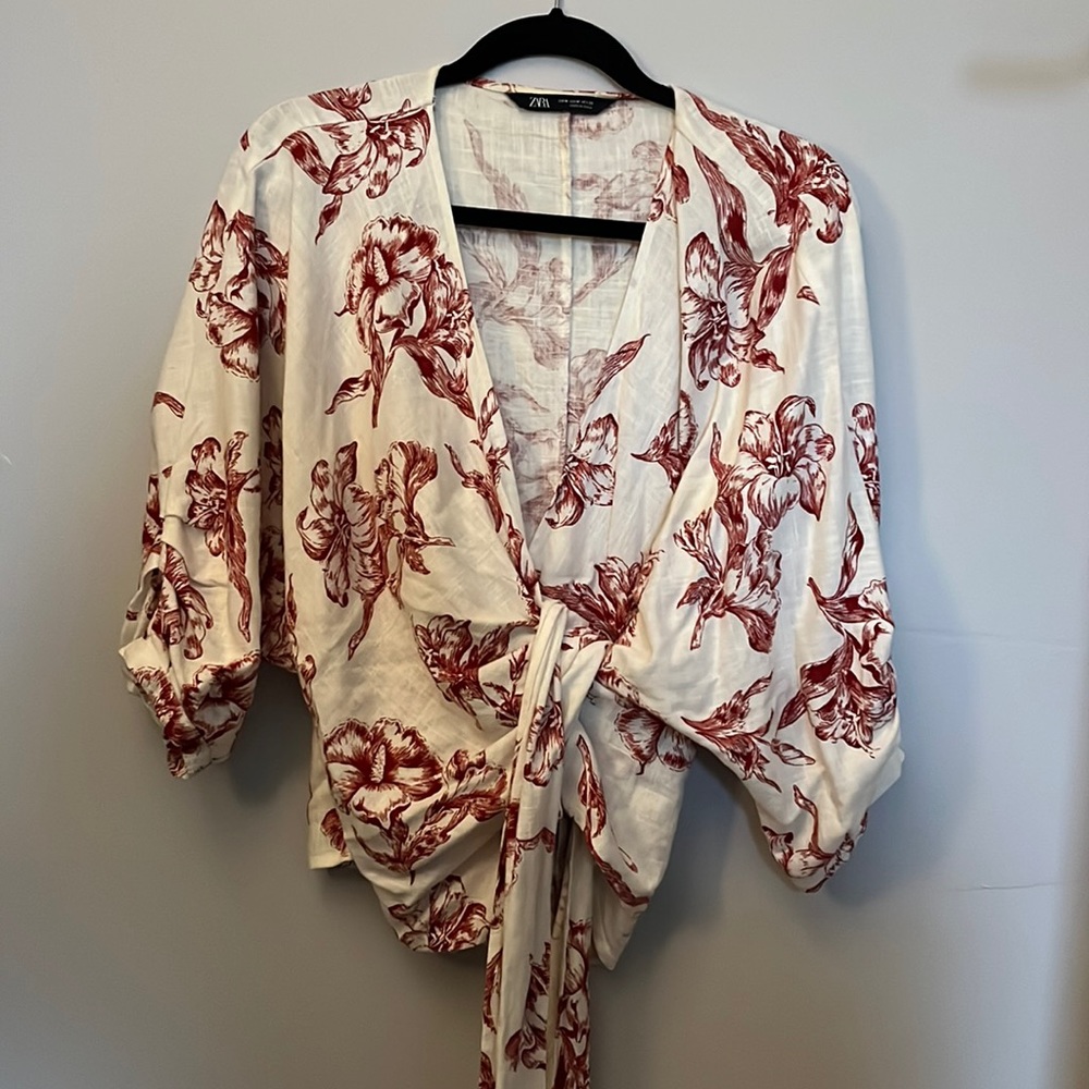 Linen Zara Wrap Top